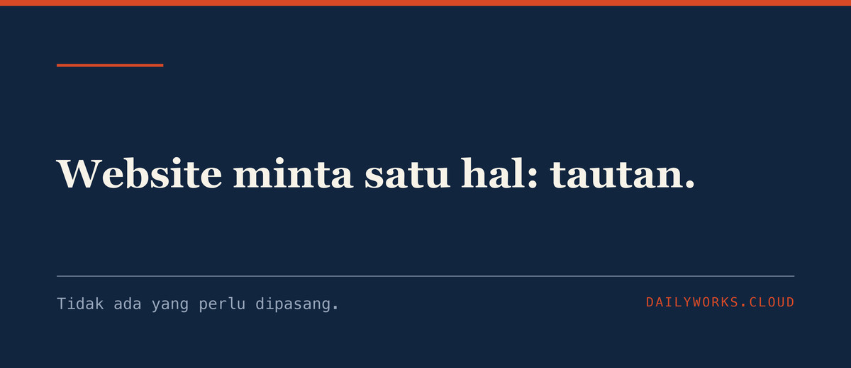 Website minta satu hal: tautan.